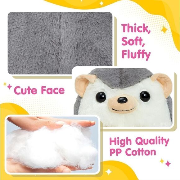 New Without Tags Round Hedgehog Glow Plush - Picture 2 of 9